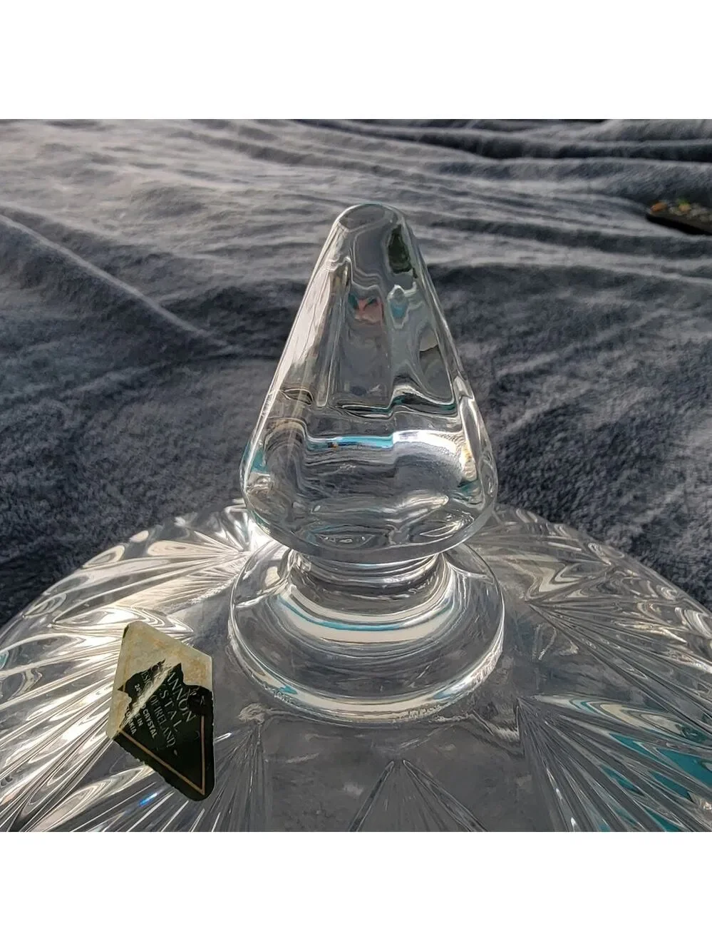 Vintage Shannon Crystal Leaded Crystal Round Powder Bowl with Lid Trinket Box
